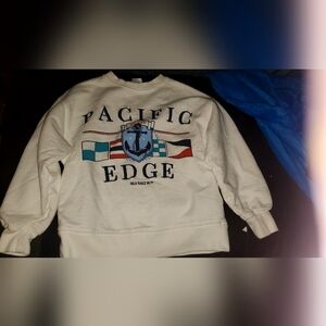 Zara White Crewneck Sweater with Nautical Print